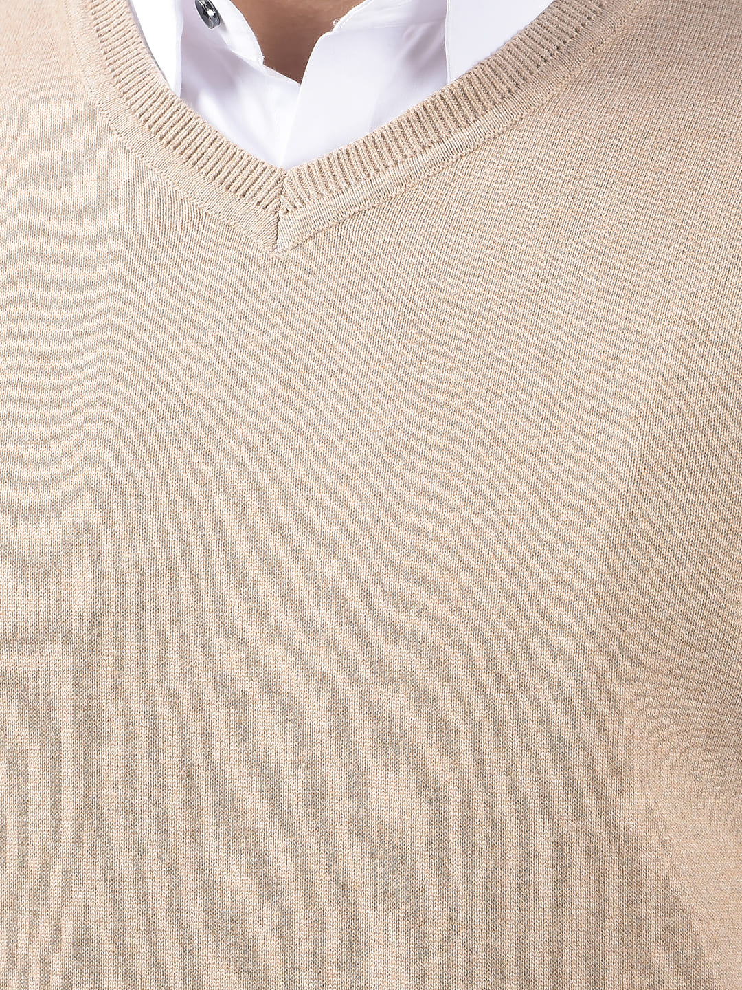 Numero Uno Men Solid Beige Sweater